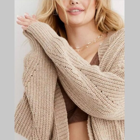 NEW Aerie Wide Rib Oversized Cardigan XL - Picture 2 of 13